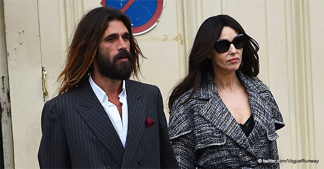 Monica Bellucci Looks Magnificent with Her Bearded Boyfriend While at Paris Fashion Week