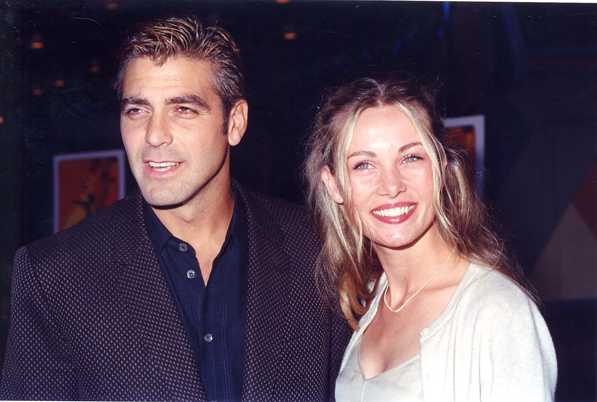 George Clooney and girlfriend Celine Balitran at the 1998 premiere of "Out of Sight" in Los Angeles. / Source: Getty Images