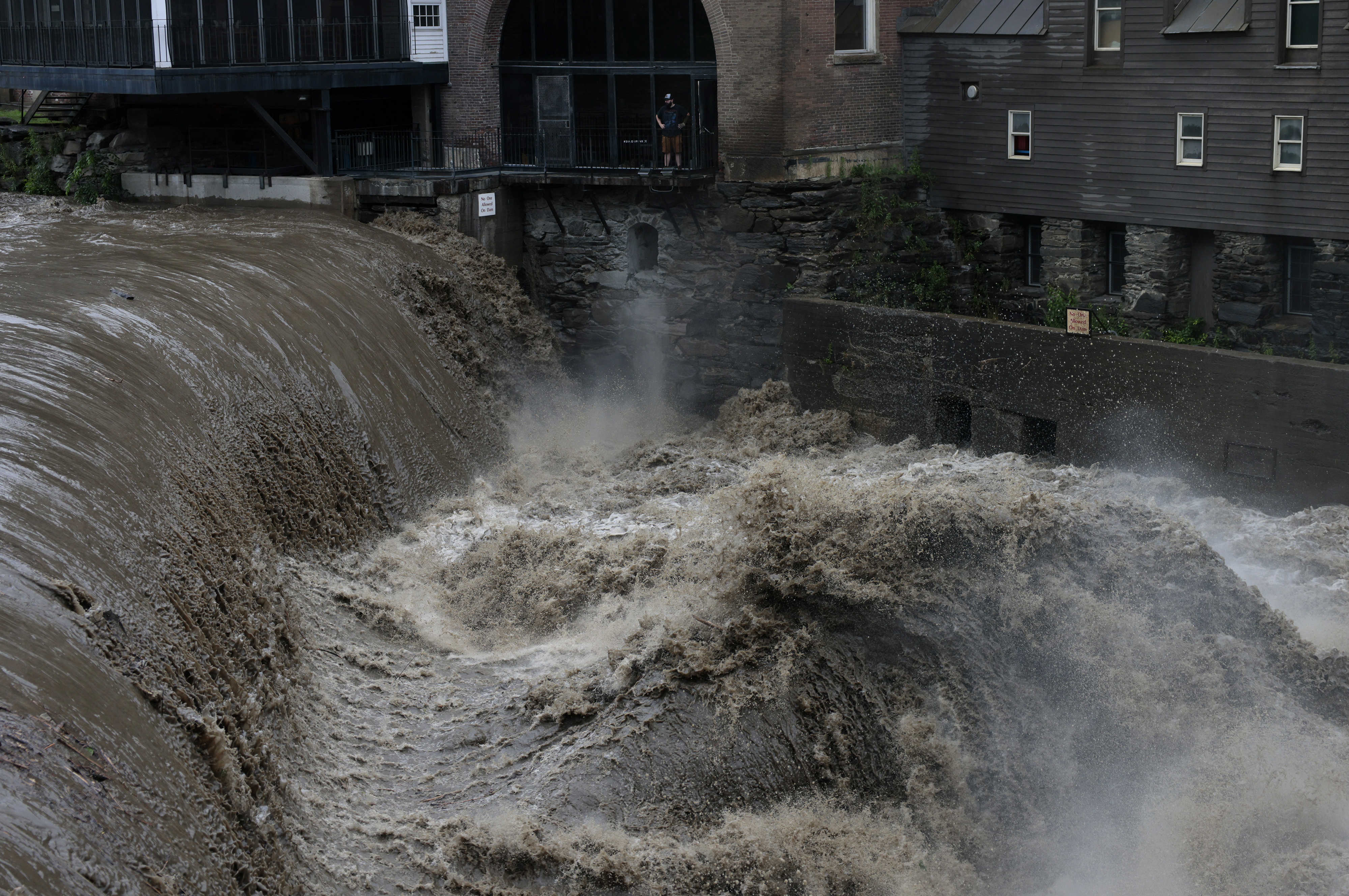 Heavy rain flowing down the Ottauquechee River in 2023 | Source: Getty Images