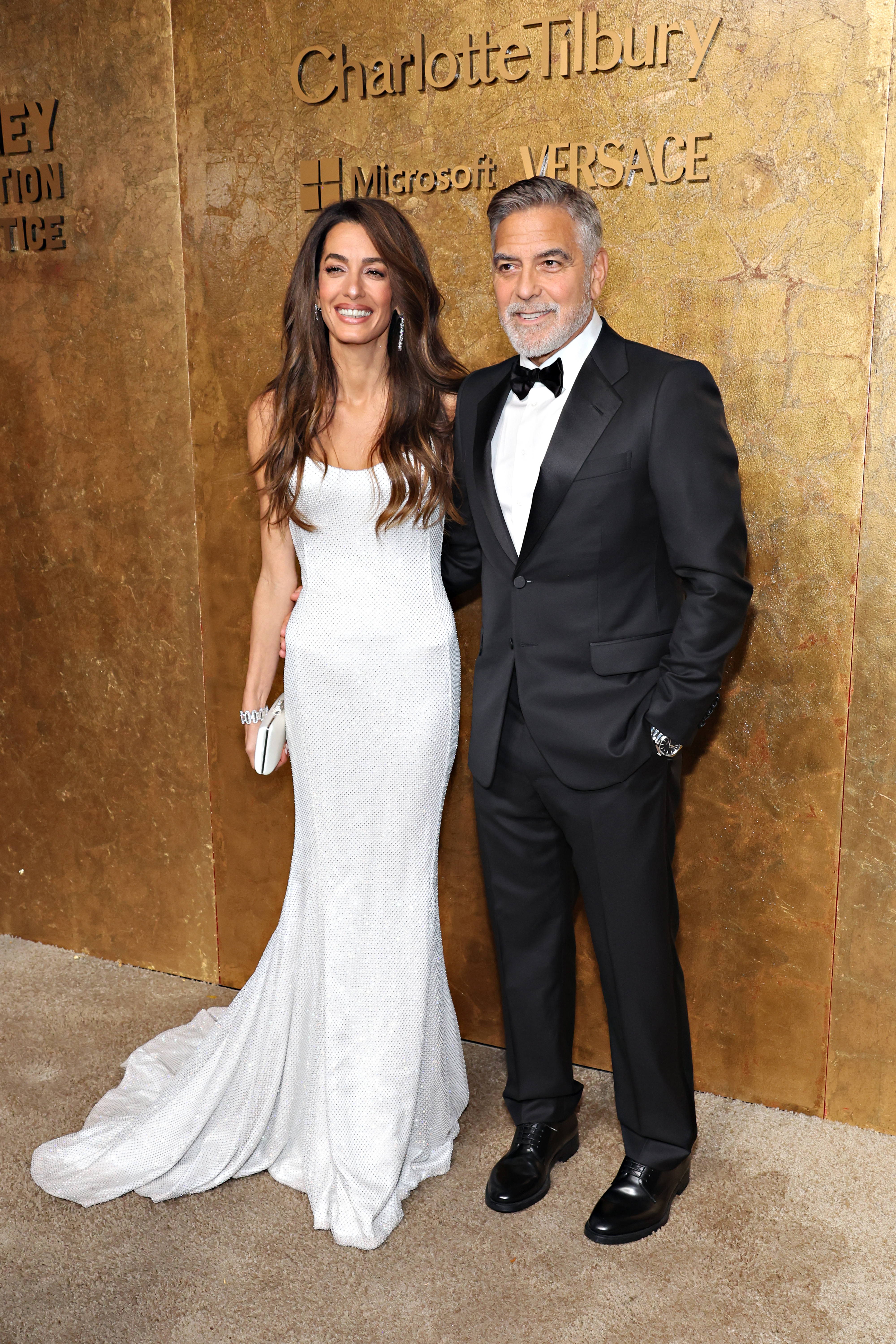 Amal and George Clooney at the Clooney Foundation for Justice's "The Albies" in New York City on September 28, 2023 | Source: Getty Images
