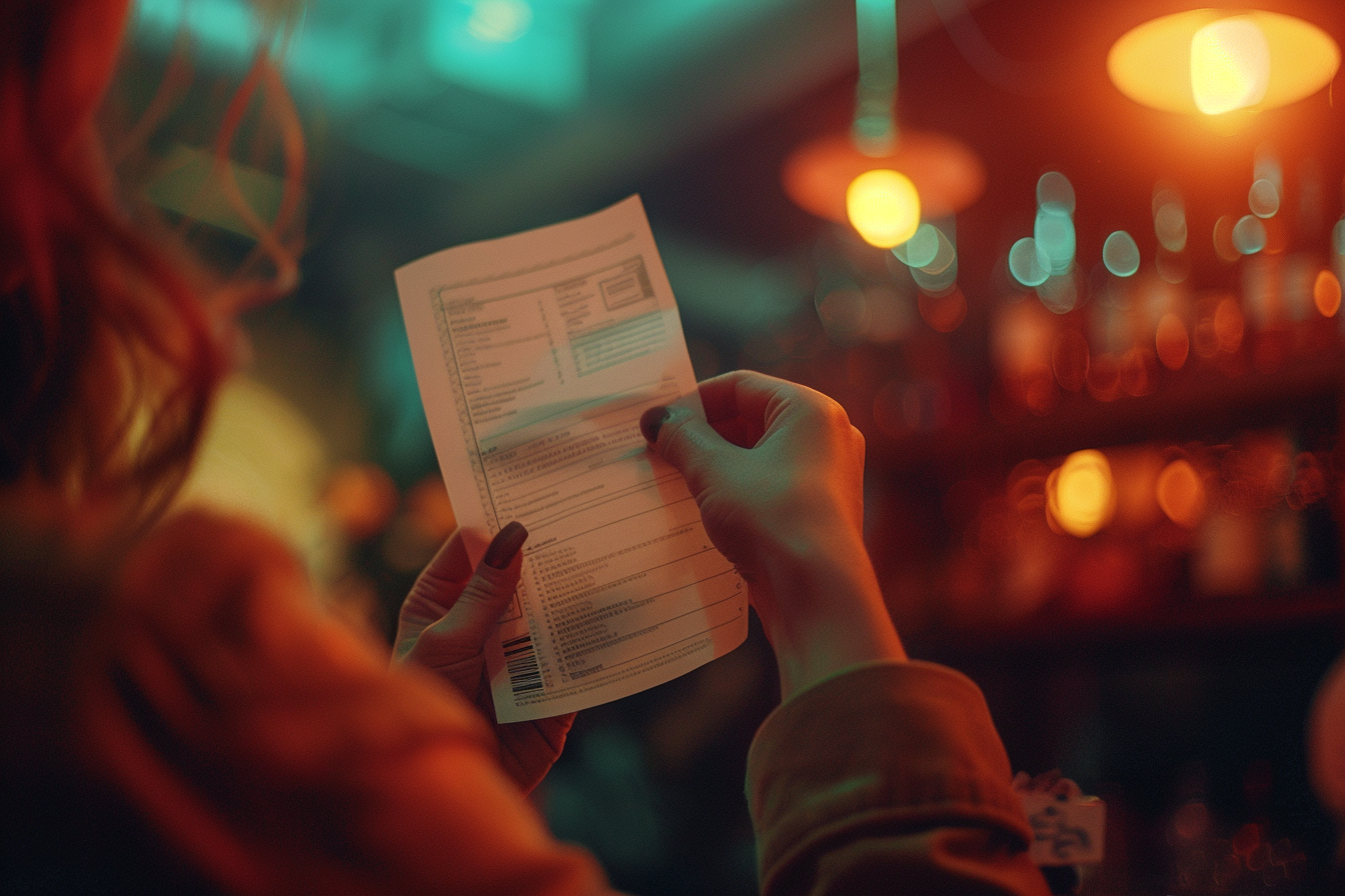 Woman holding a receipt | Source: Midjourney