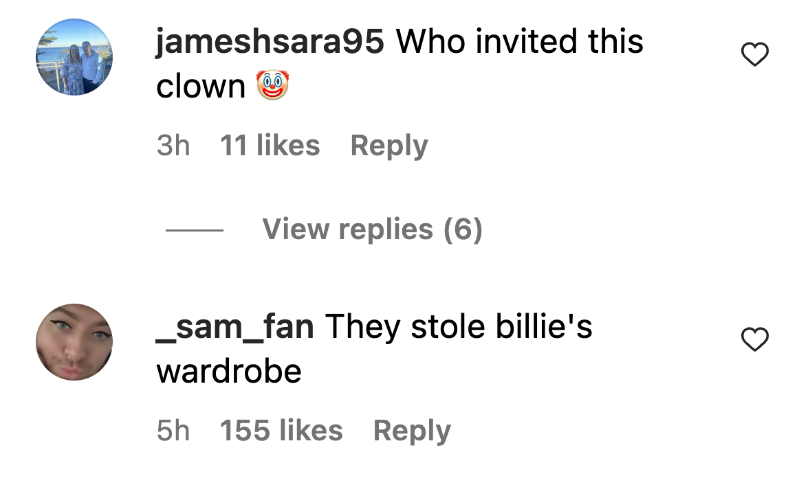 Comments on Sam Smit’s fit at the "Barbie: The Movie" European premier on Instagram. | Source: Instagram.com/samsmith