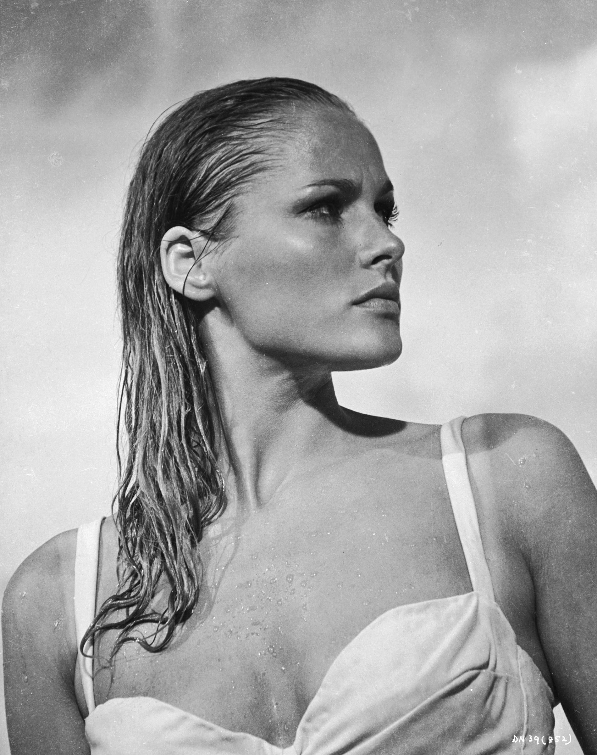 Ursula Andress as Honey Ryder in a scene from the first James Bond movie 'Dr No,' in 1962. | Source: Getty Images
