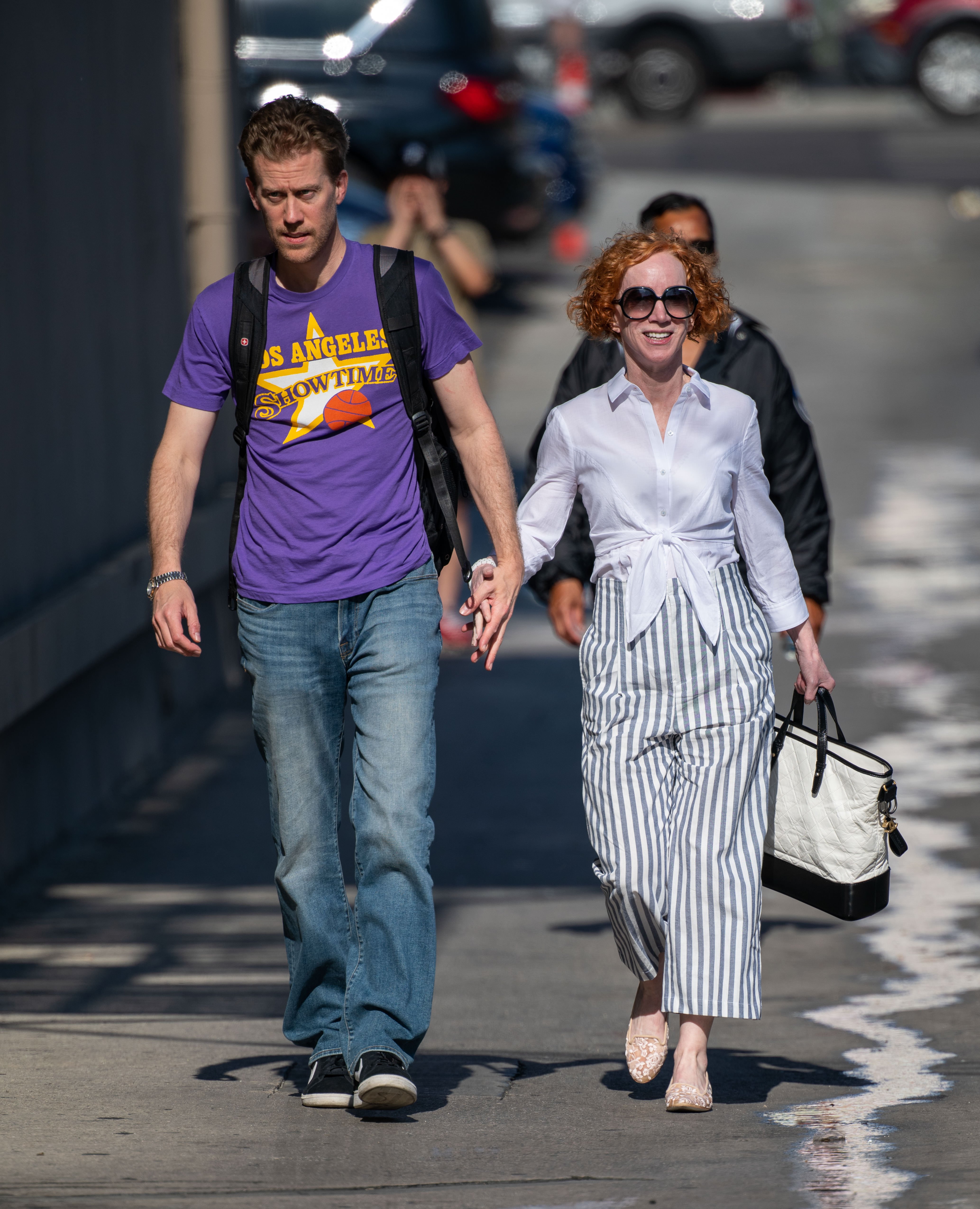 Randy Bick and Kathy Griffin are seen on 'Jimmy Kimmel Live' on July 30, 2019, in Los Angeles, California | Source: Getty Images
