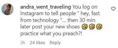 A user's comment, 2023 | Source: instagram.com/markwahlberg