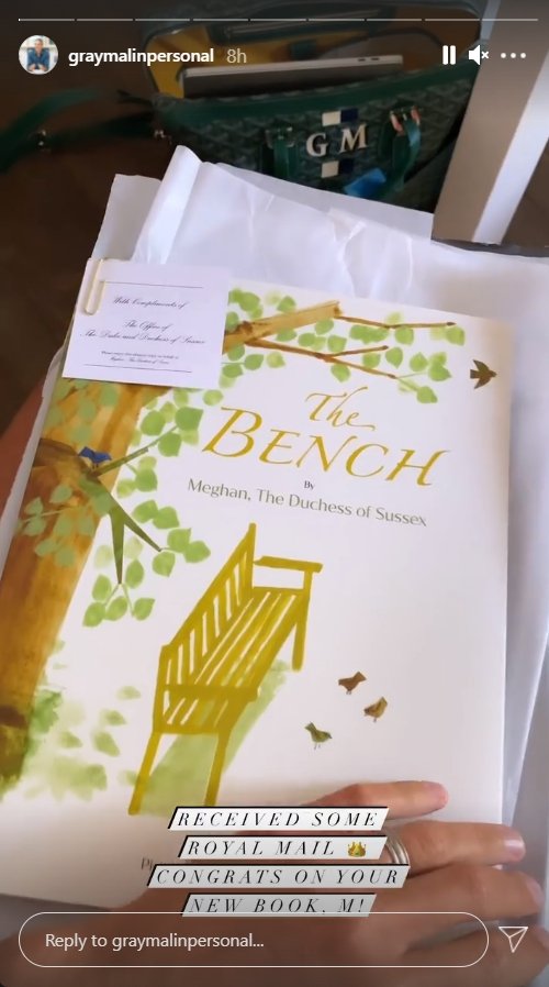 A snippet of Duchess Meghan’s book which was gifted to her friend Gray Malin in June 2021 | Photo: Instagram Story/graymalinpersonal