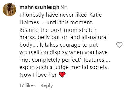 A fan praises Katie Holmes | Source: Instagram.com/pagesix