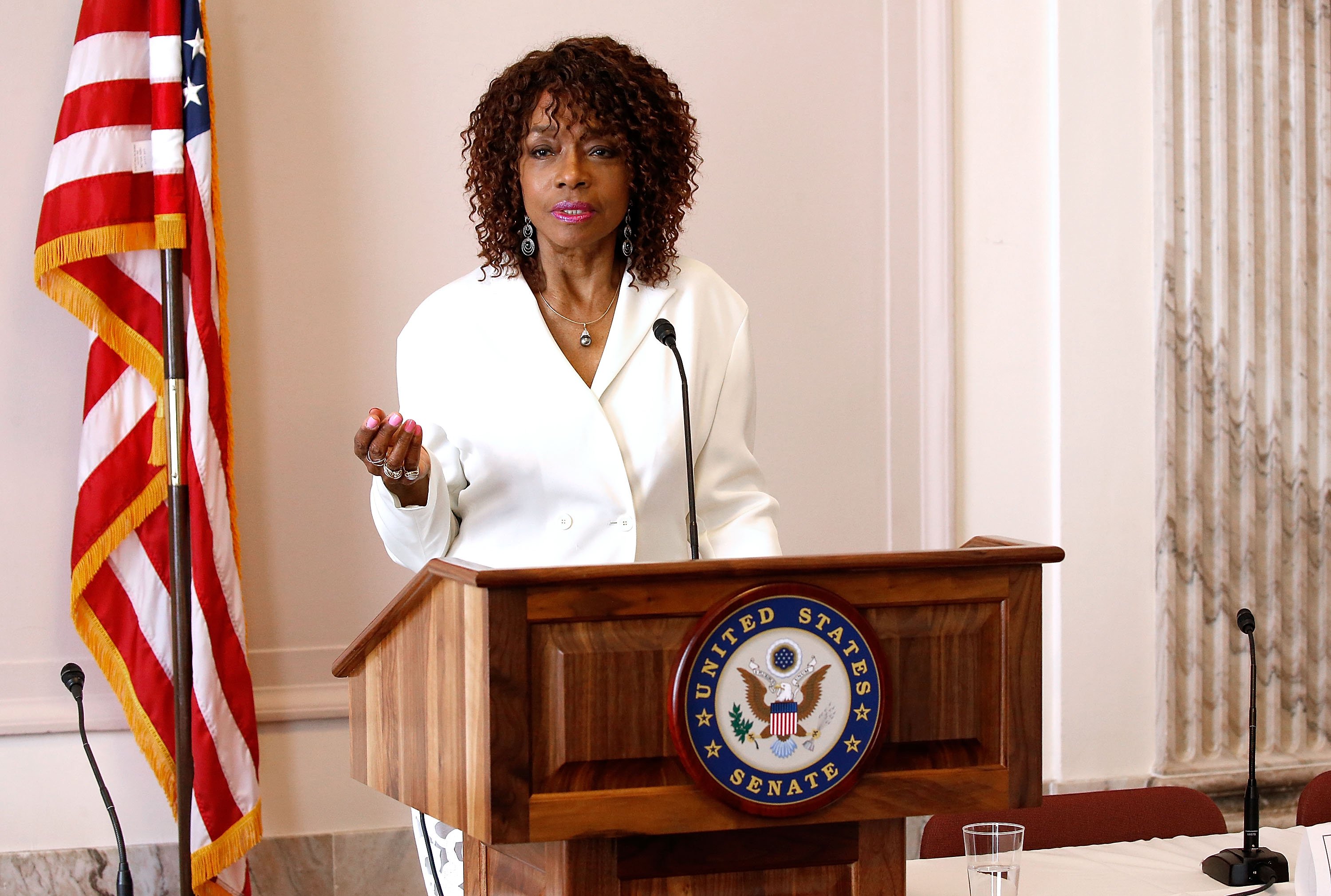  Beverly Todd speaks at the Media Solutions Summit at the Russell Senate Office Building on April 27, 2017. | Photo: GettyImages
