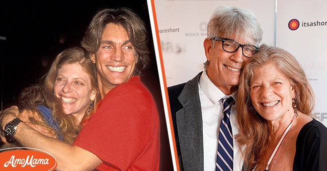 [Left] Actor Eric Roberts and wife Eliza Roberts at the Opening Night Party for the 32nd Annual New York Film Festival on September 23, 1994 at Tavern on the Green in New York City, New York; [Right] Eric Roberts and wife Eliza Roberts at the 3rd Annual French Riviera Film Festival at The Beverly Hills Hotel on July 14, 2021 in Beverly Hills, California. 