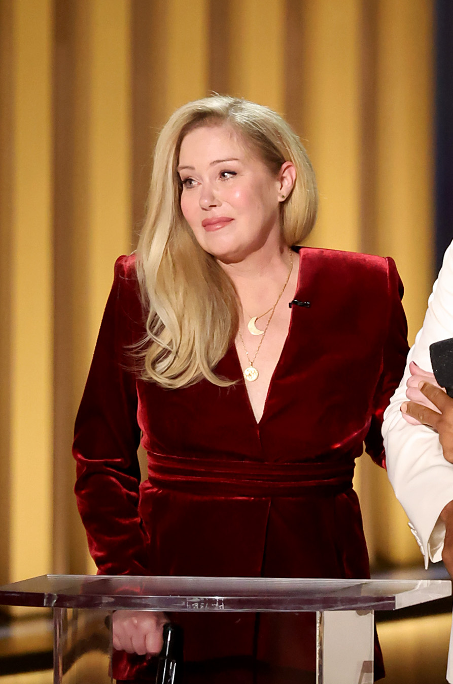 Christina Applegate speaks onstage during the 75th Primetime Emmy Awards at Peacock Theater in Los Angeles, California, on January 15, 2024 | Source: Getty Images