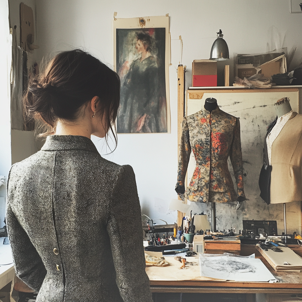 A designer in her studio | Source: Midjourney