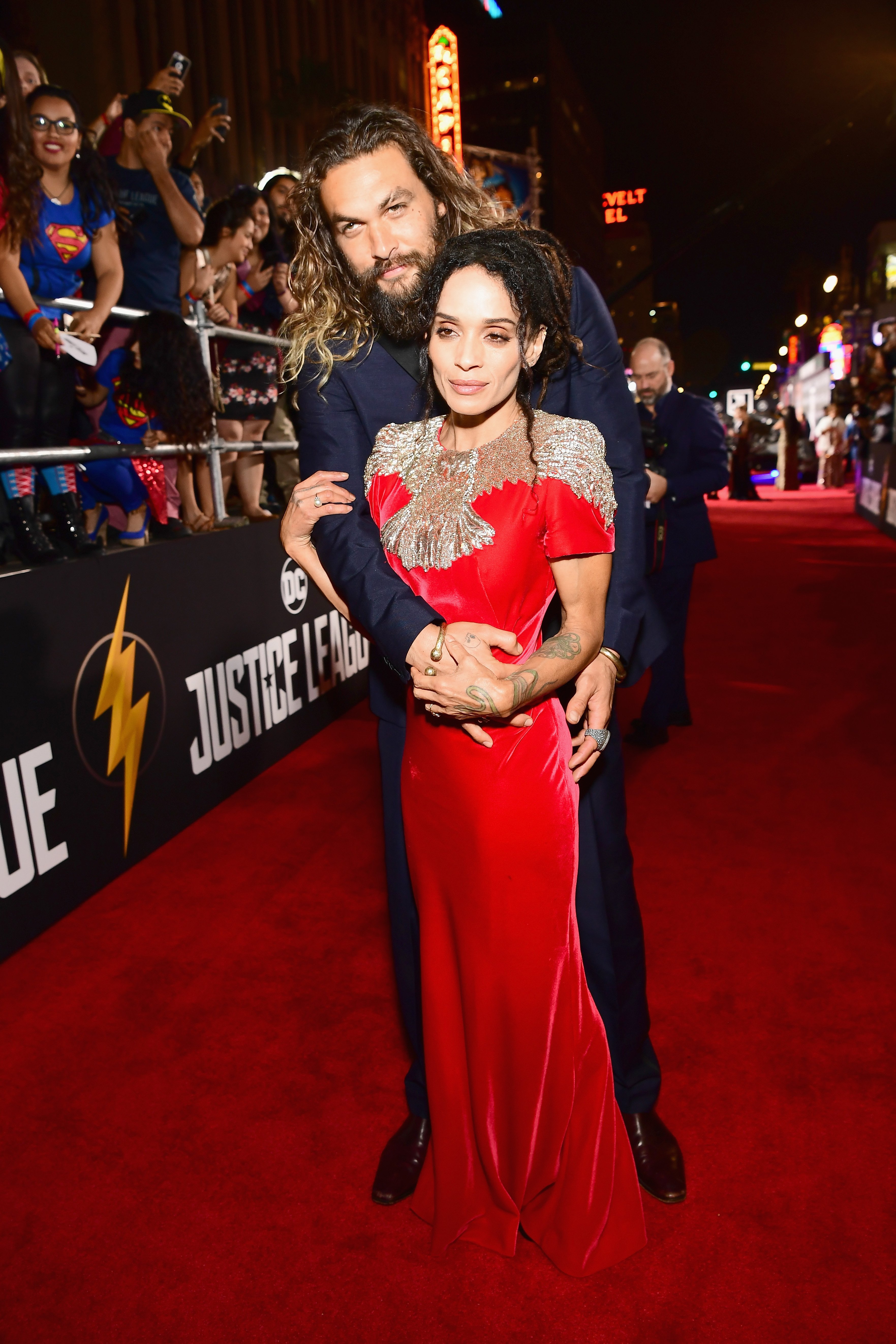Jason Momoa and Lisa Bonet attend the premiere of Warner Bros. Pictures' "Justice League" at Dolby Theatre | Source: Getty Images