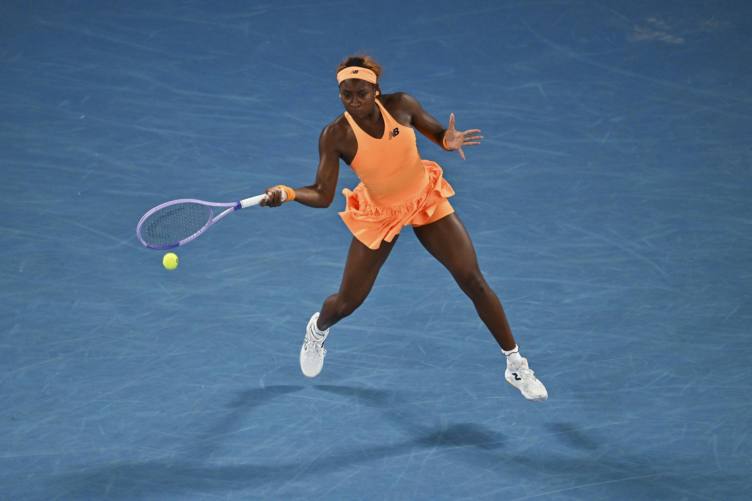 Coco Gauff in action during the quarter-final on Day 10 of the Australian Open on January 27, 2026 | Source: Getty Images