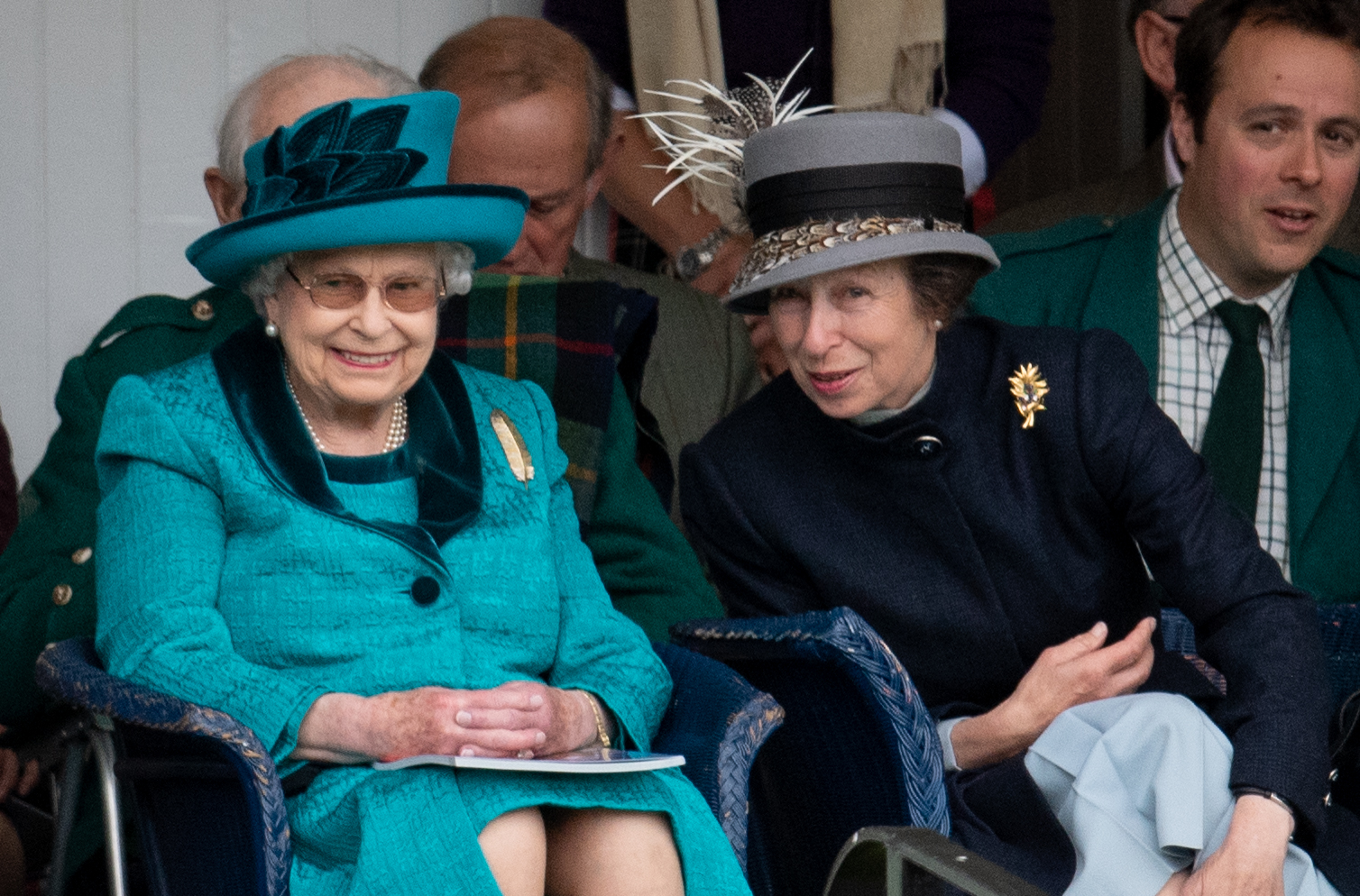 Queen Elizabeth II and Princess Anne attend the Braemar Highland Gathering at The Princess Royal and Duke of Fife Memorial Park in Scotland, on September 1, 2018 | Source: Getty Images