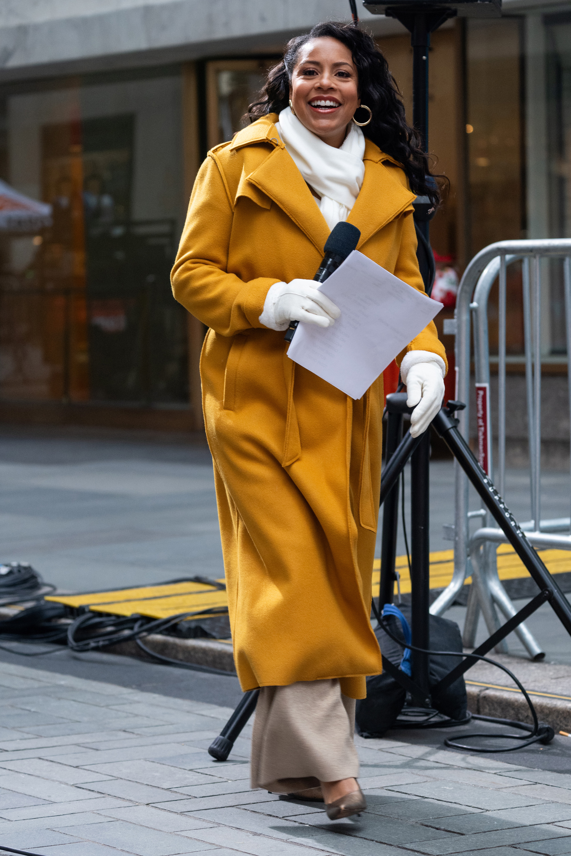 Sheinelle Jones is in a Yellow Coat n "Today" show, season 72. | Source: Getty Images