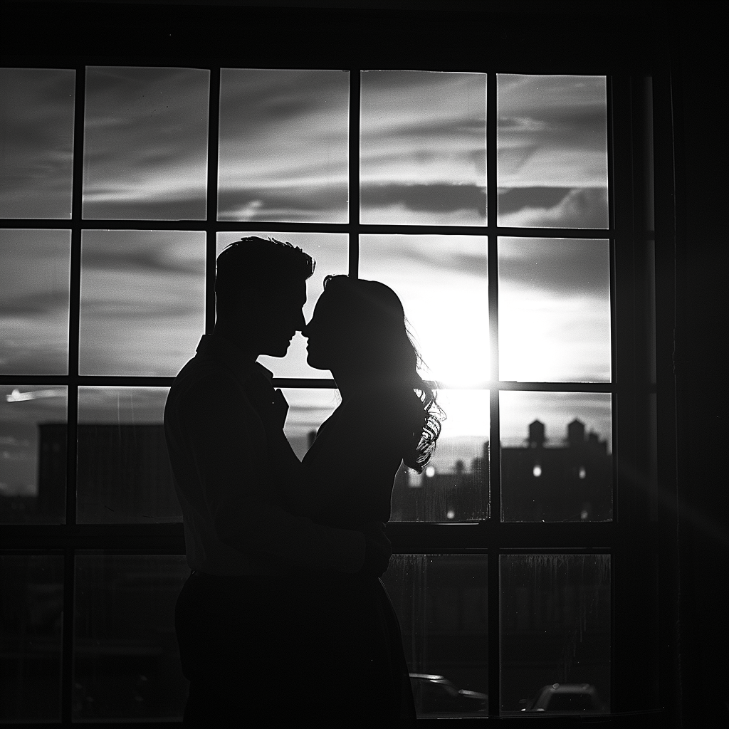 A silhouette of a couple | Source: Midjourney