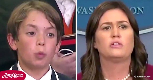 Sarah Sanders left choking back tears after boy asked simple question during press briefing 