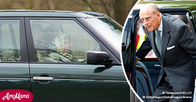 Queen was spotted driving alone 5 days after Prince Phillip's car crash involving a mom and baby