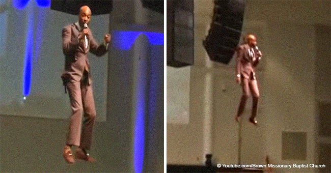 'Flying pastor' goes viral after imitating dramatic return of Jesus in church