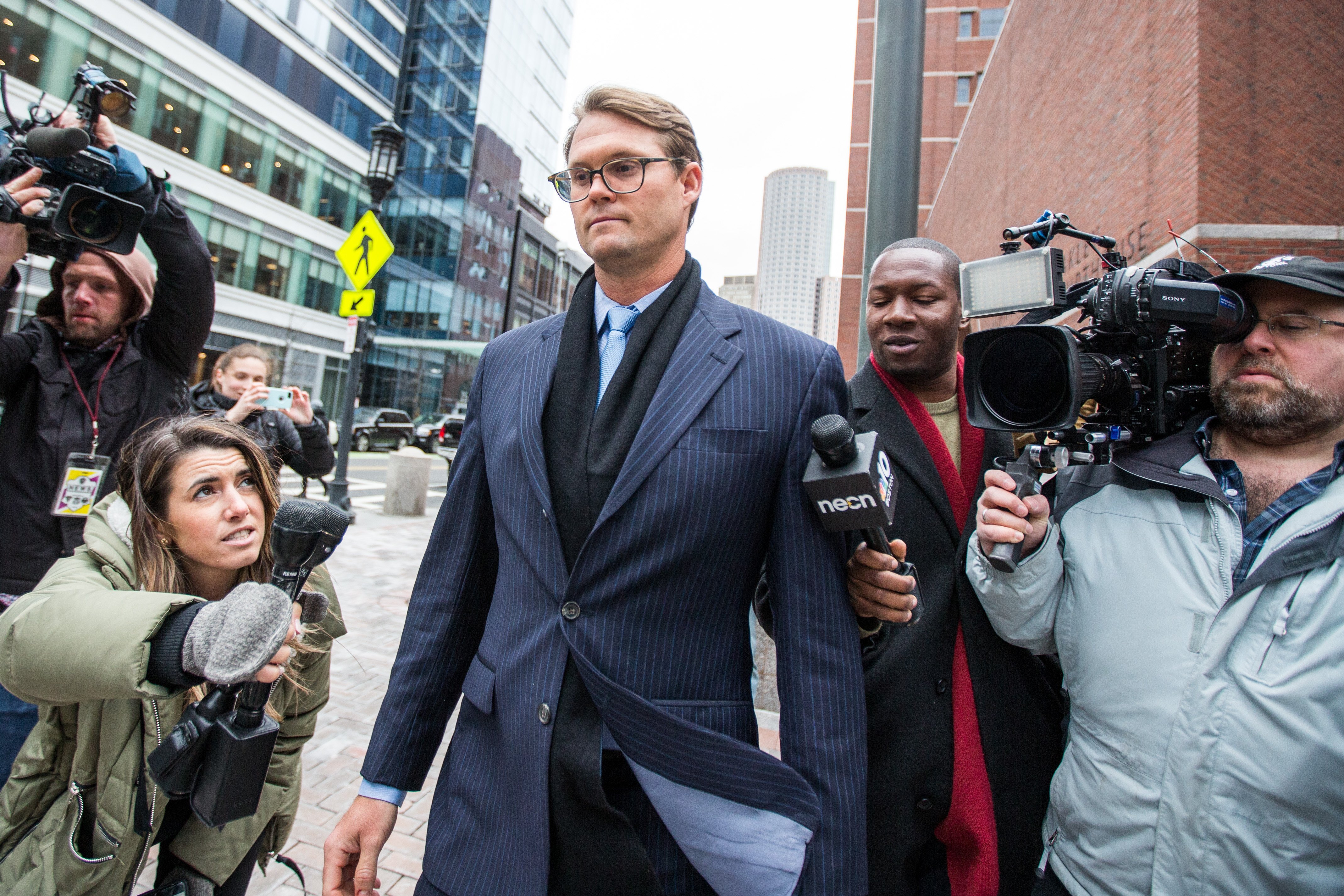 Mark Riddell outside the Boston Federal Court after his hearing, Massachusetts | Photo: Getty Images