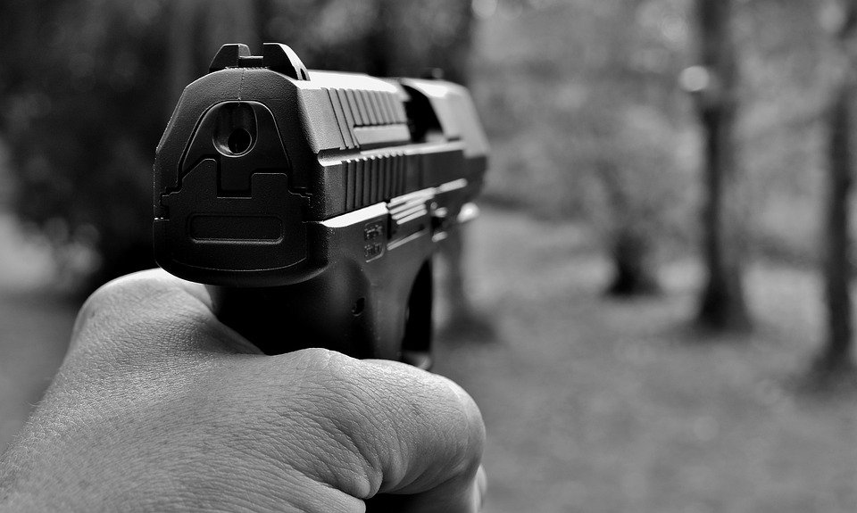 Policía apuntando su arma │ Imagen tomada de: Pixabay