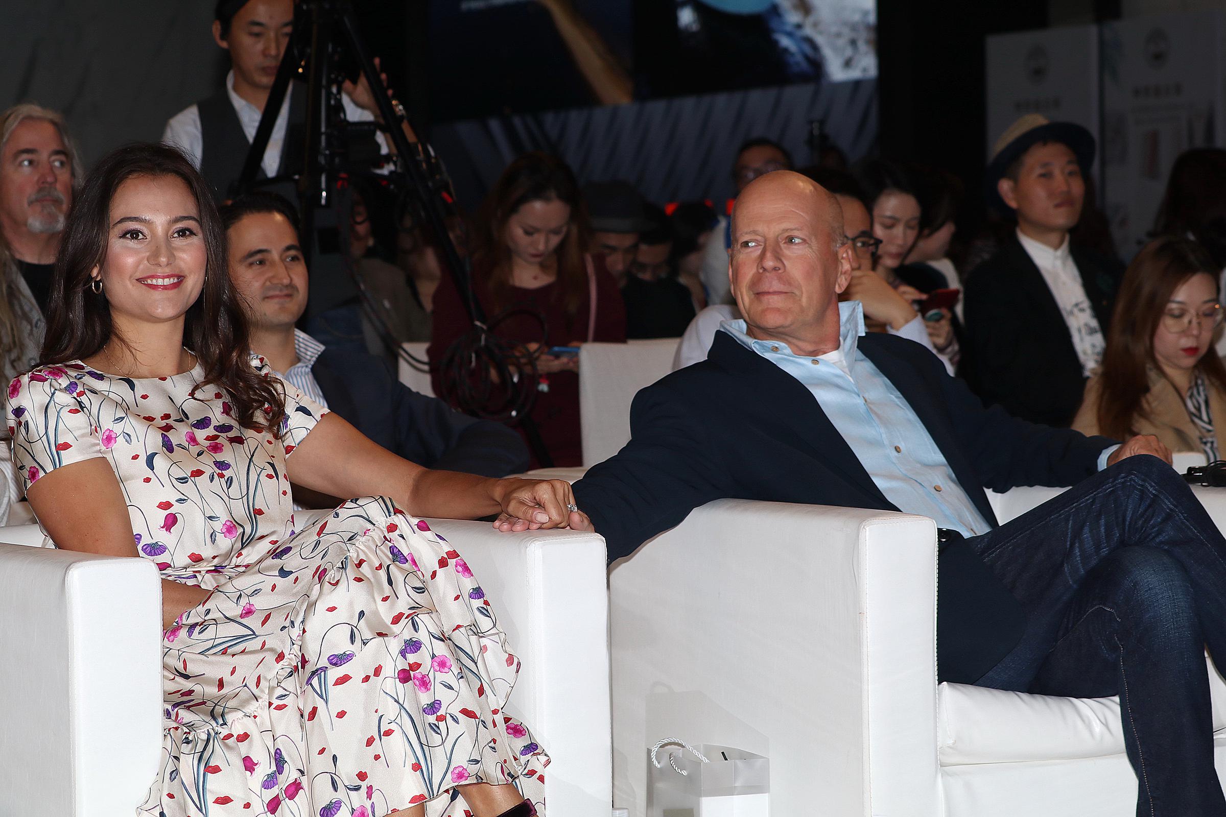 Bruce Willis and his wife Emma attend CocoBaba and Ushopal activity in Shanghai, China on November 4, 2019 | Source: Getty Images