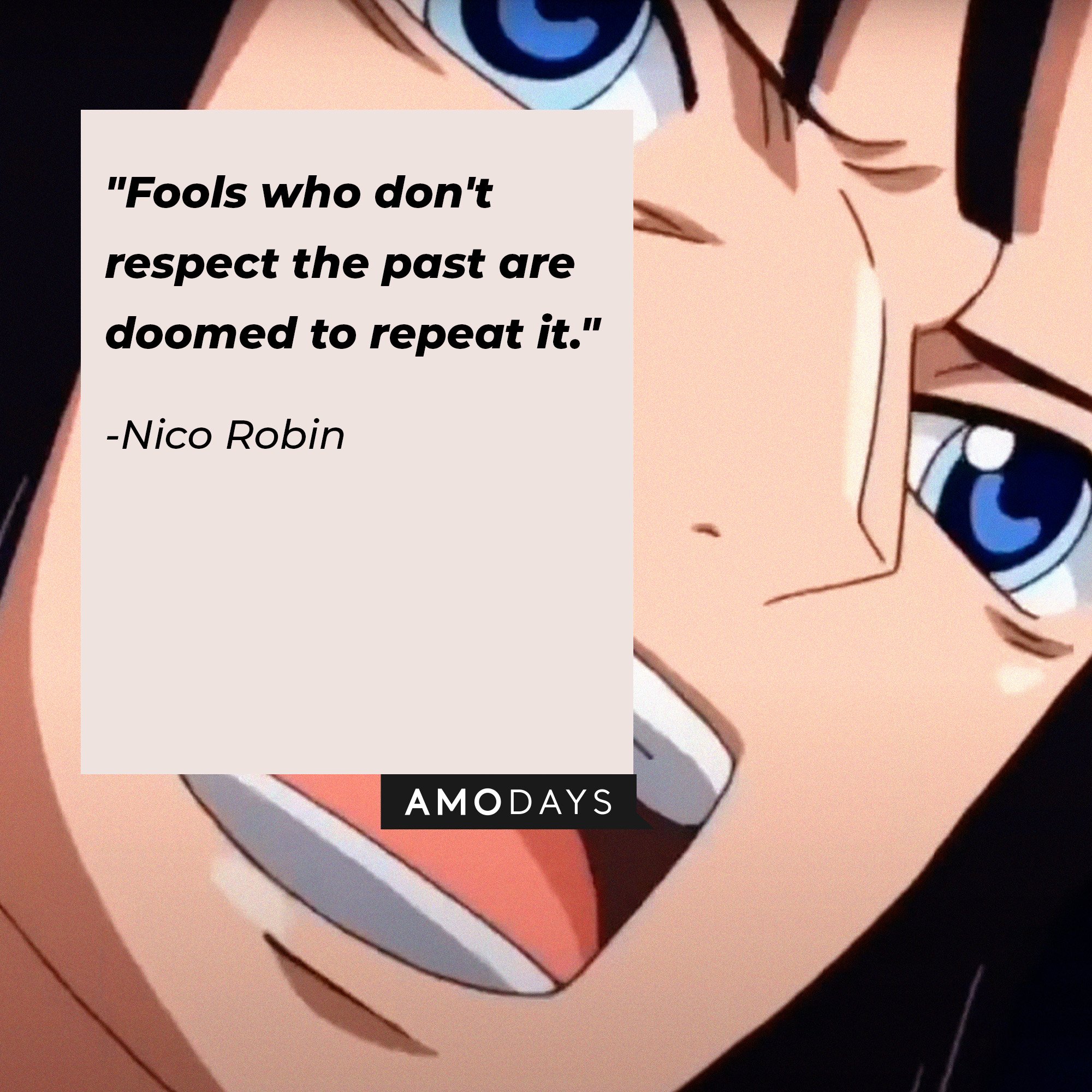 Nico Robin’s quote: "Fools who don't respect the past are doomed to repeat it." |  Image: AmoDays