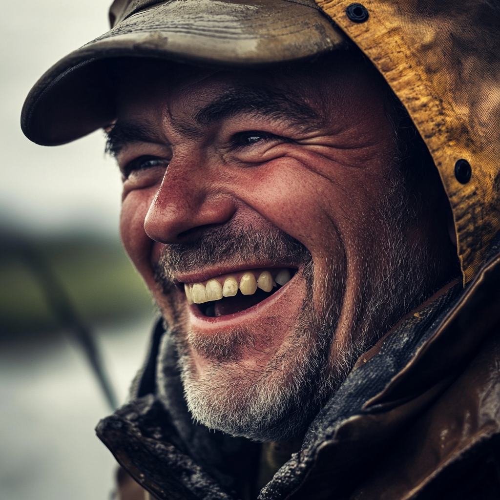 A laughing fisherman | Source: Midjourney