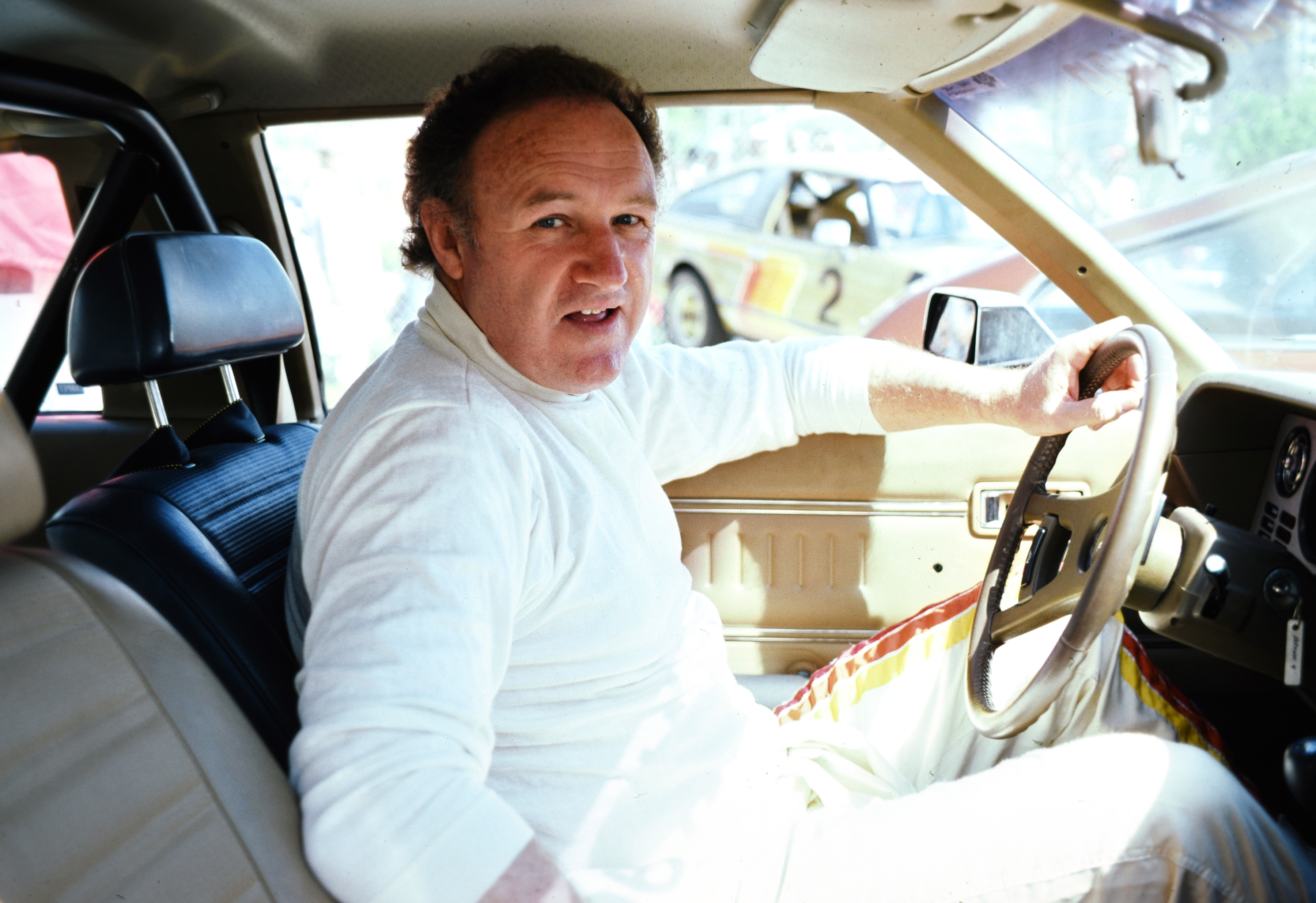 Gene Hackman drives a Toyota Celica at Long Beach, California, on March 14, 1981 | Source: Getty Images