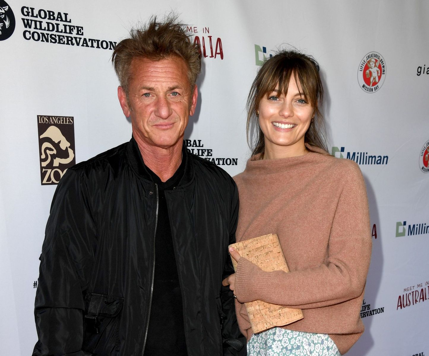 Sean Penn and Leila George at the "Meet Me In Australia" event benefiting Australia Wildfire Relief Efforts at Los Angeles Zoo on March 08, 2020, in California | Photo: Kevin Winter/Getty Images