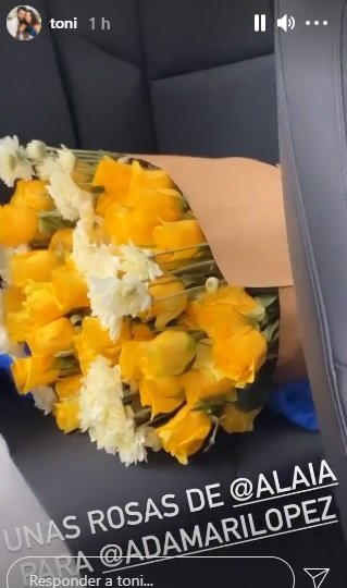Ramo de rosas amarillas que le regalaron a Adamari López por el Día de las Madres. | Foto: Captura de Instagram/toni