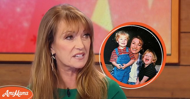 [Left] Jane Seymour speaking in an interview; [Right] Jane Seymour and her twin boys Josh and Kristopher. | Source: youtube.com/Loose Women    instagram.com/janeseymour 