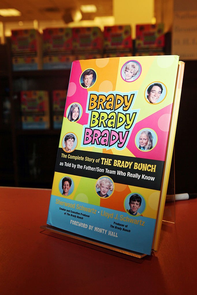 One of the books on display at the book signing for Brady, Brady, Brady: The Complete Story of The Brady Bunch as told by the Father/Son Team Who Really Know | Getty Images