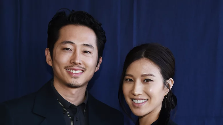 Actor Steven Yeun and his wife Joana Pak at the Film Independent Spirit Awards in Santa Monica, California. on February 23, 2019 | Source: Getty Images