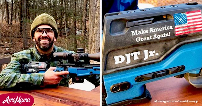 Don. Trump Jr. brags with his custom 'Make America Great Again' rifle, shows off his winter beard