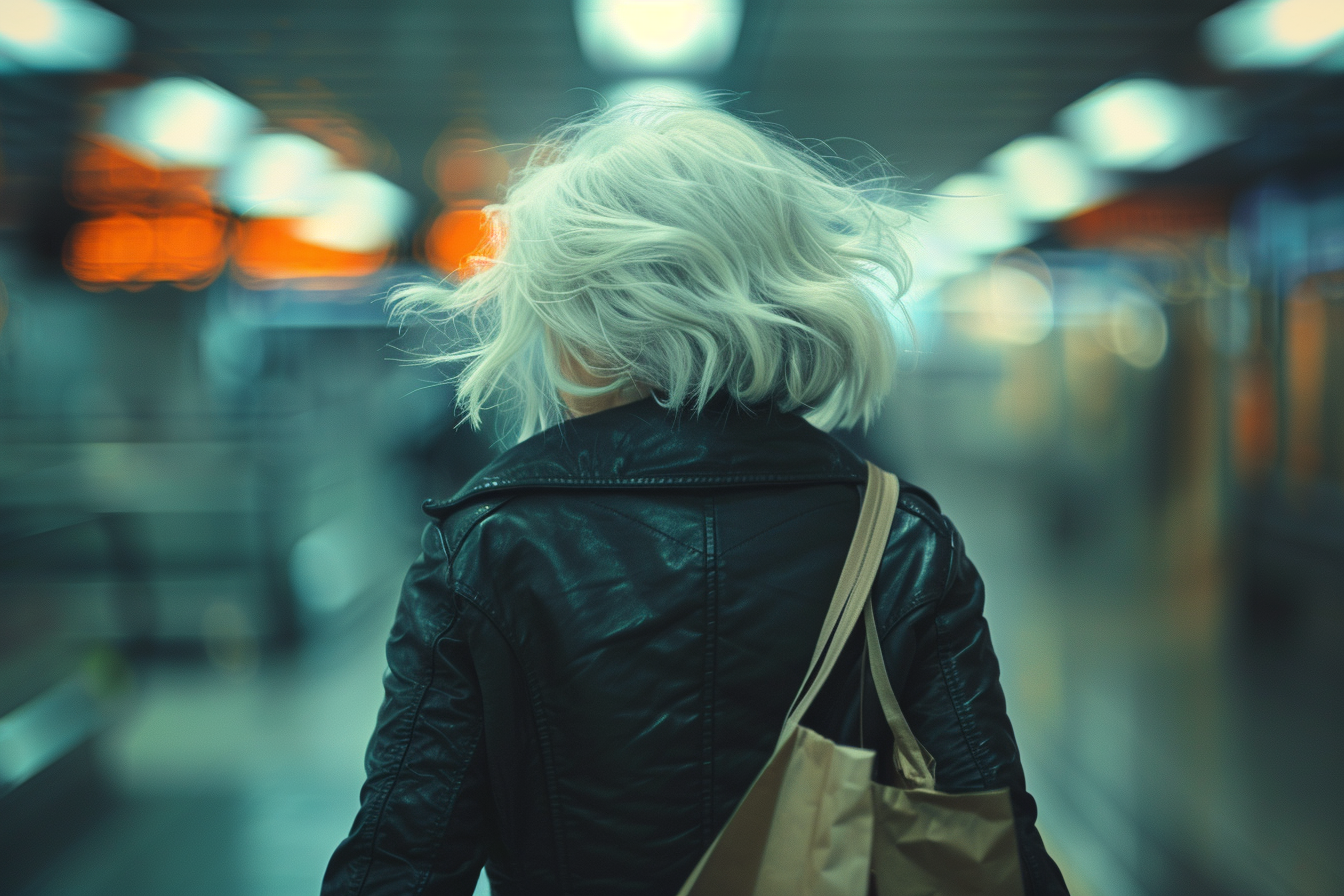 A woman rushing out of a supermarket | Source: Midjourney