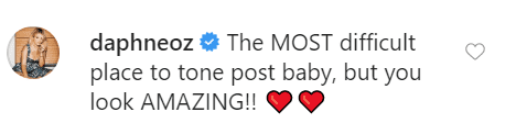 Daphne Oz, who had a baby daughter in August. commented on Tia's post l Instagram: @tiamowry