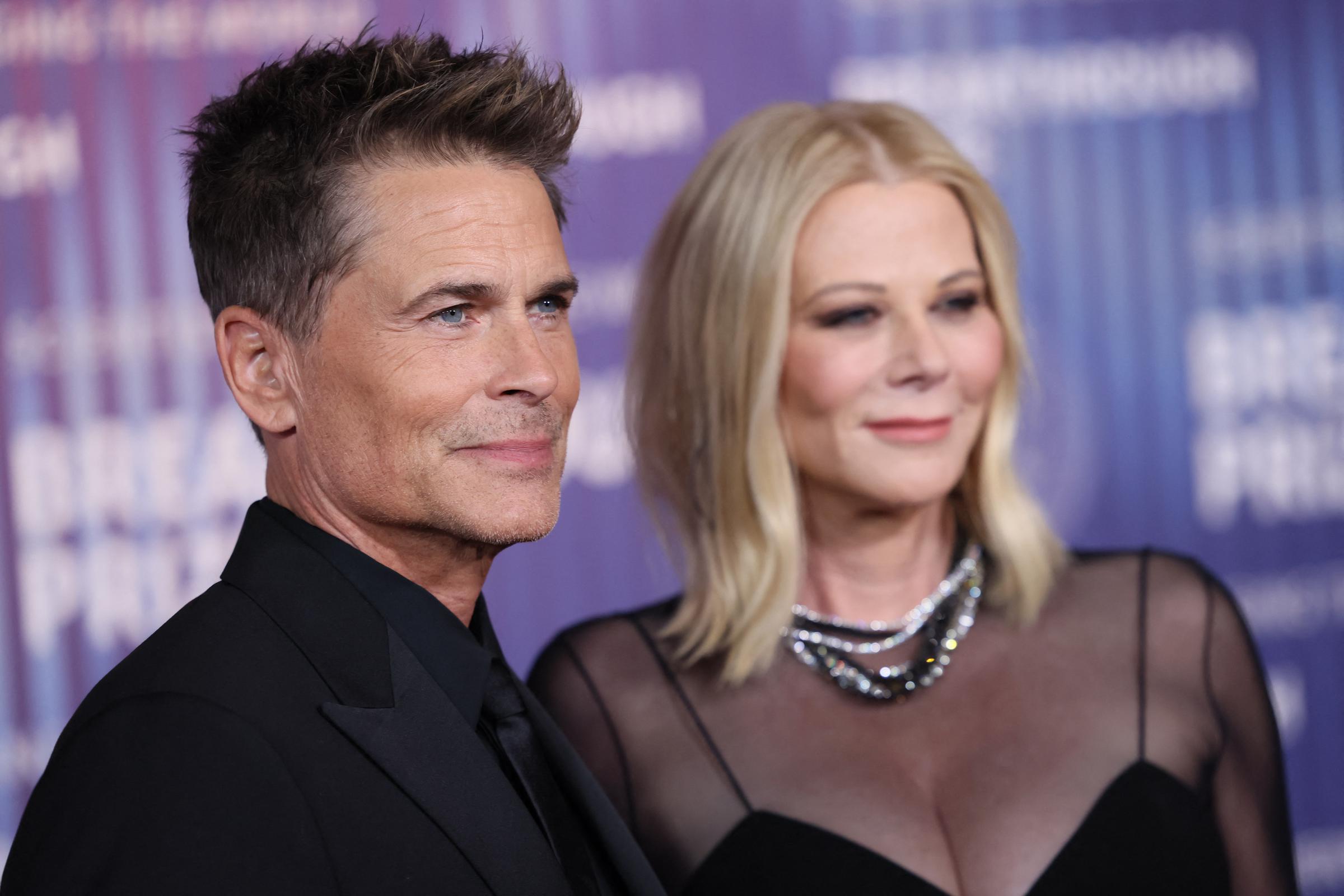 Rob Lowe and Sheryl Berkoff arrive at the Tenth Breakthrough Prize Ceremony in Los Angeles, California, on April 13, 2024. | Source: Getty Images