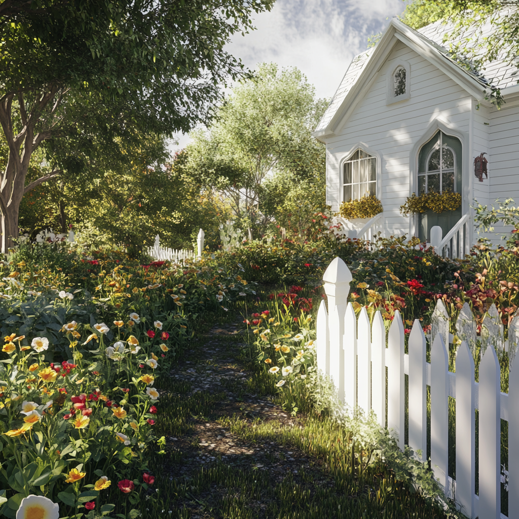 A house with a charming garden | Source: Midjourney