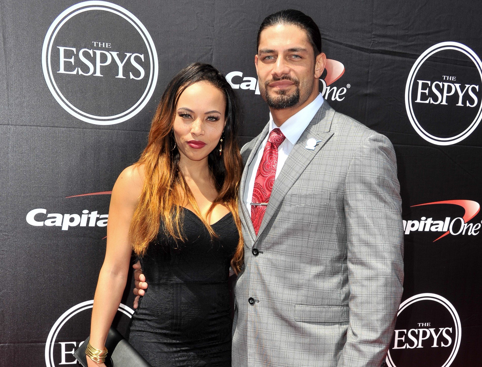 WWE wrestler Roman Reigns and wife Galina Becker at the 2015 ESPYS in Los Angeles. | Source: Getty Images