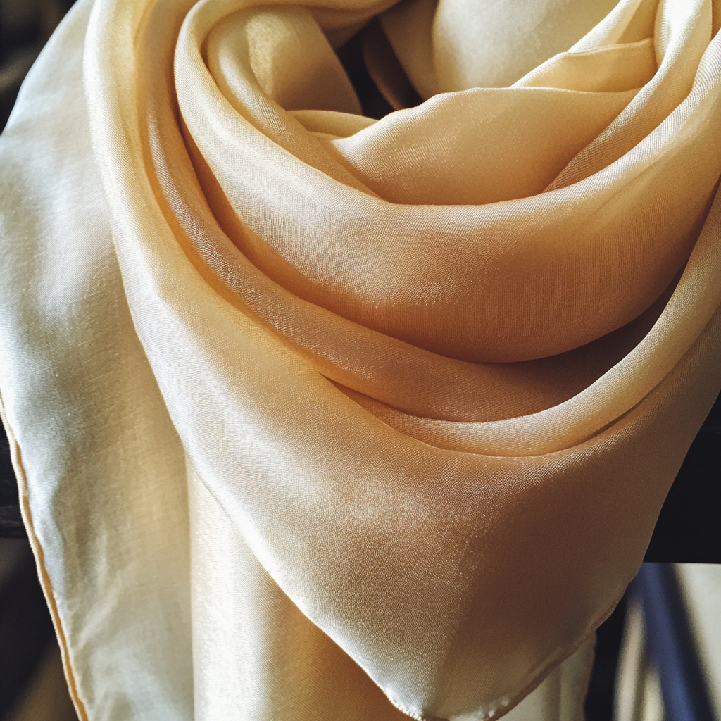 A champagne colored scarf | Source: Midjourney