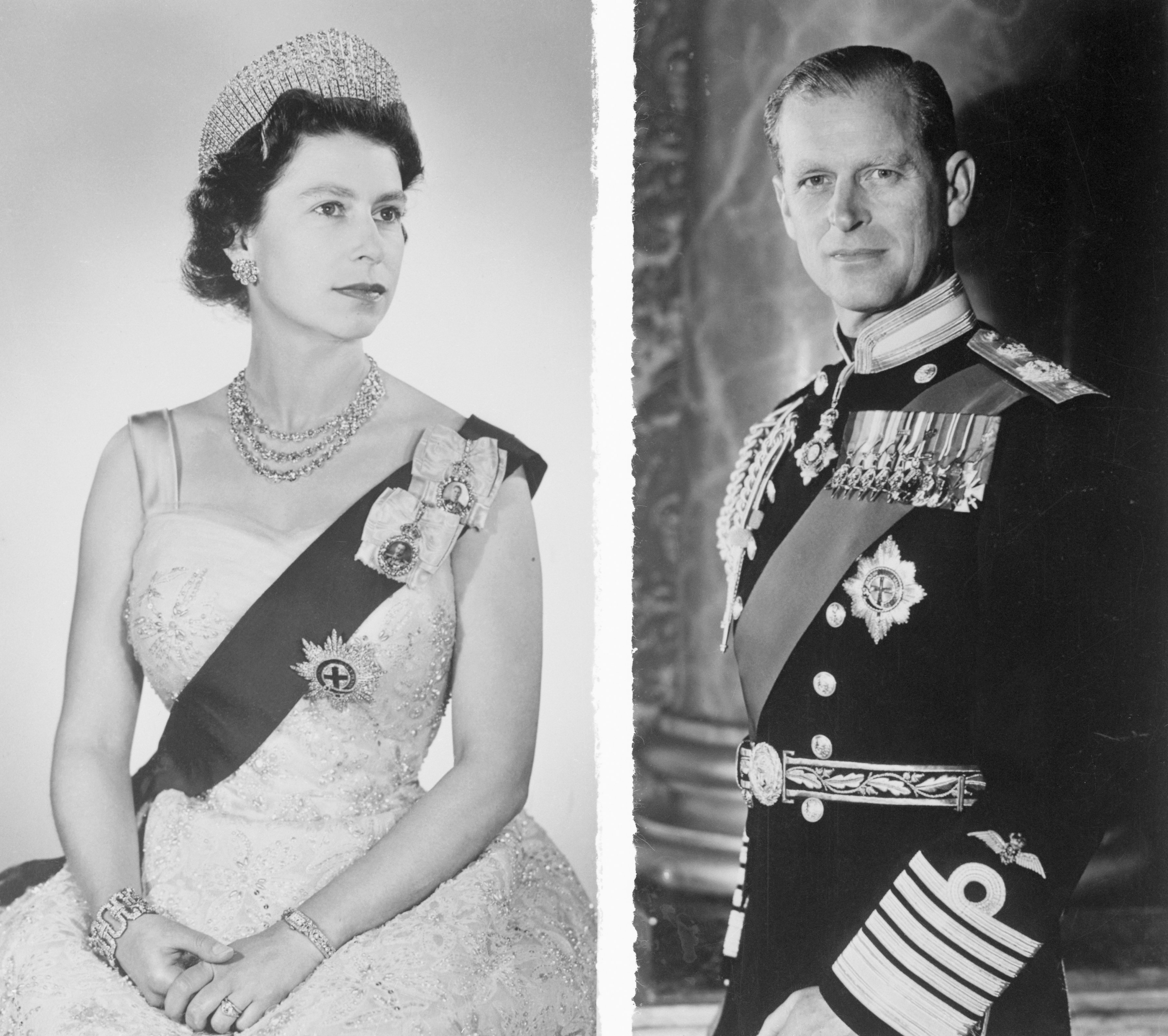 In this photo, taken at Buckingham Palace, preparing for their state visit to India, Pakistan, Nepal, and Iran are Britain's Queen Elizabeth II and her husband, Prince Philip. | Source: Getty Images