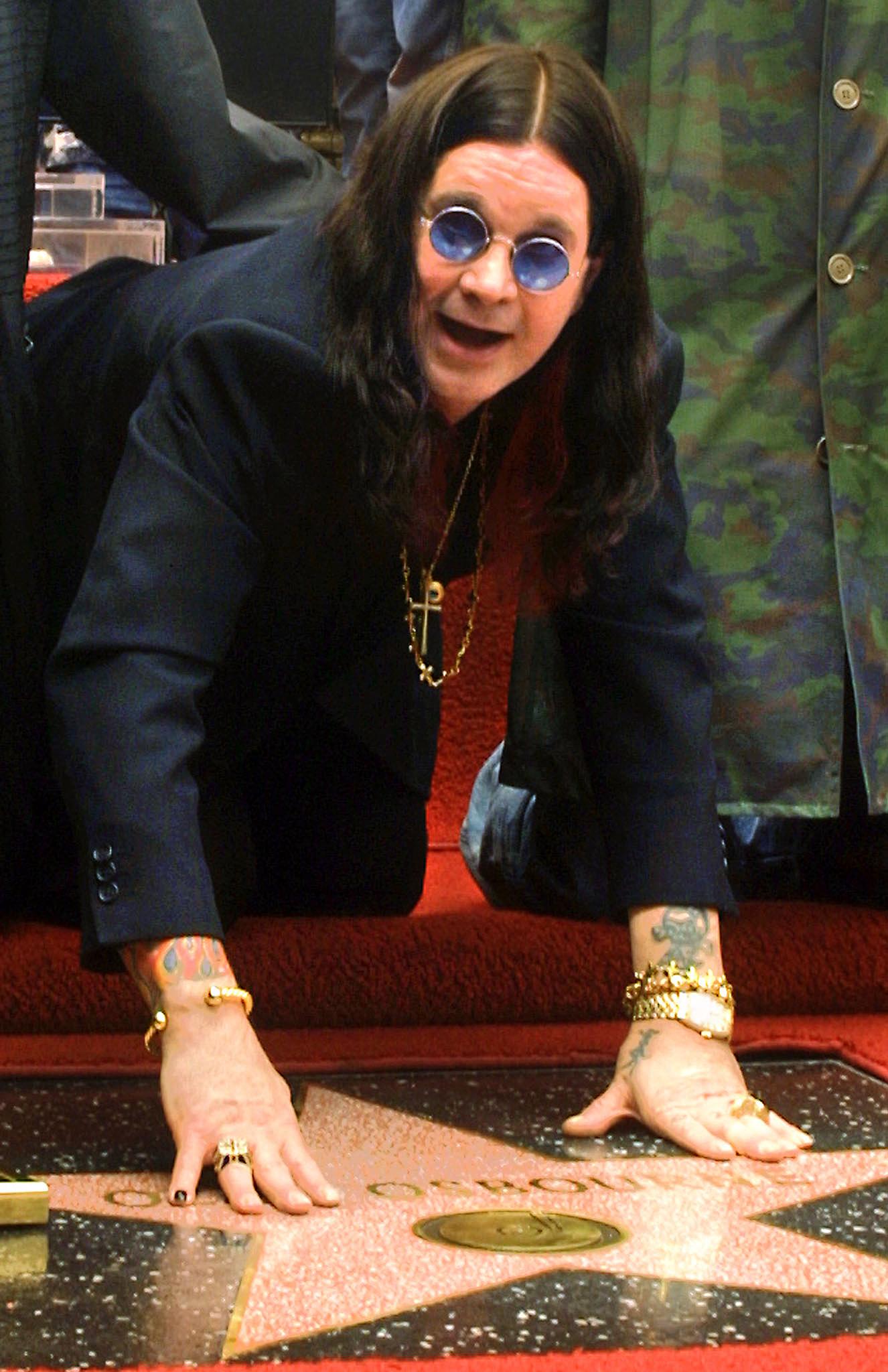 Ozzy Osbourne during a ceremony unveiling his star on the Hollywood Walk of Fame on April 12, 2002, in California. | Source: Getty Images