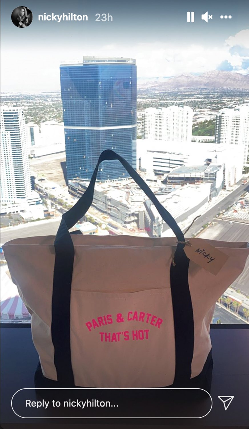 The bag of goodies received by the Paris and Carter's bachelor and bachelorette party guests | Photo: Instagram.com/stories/parishilton