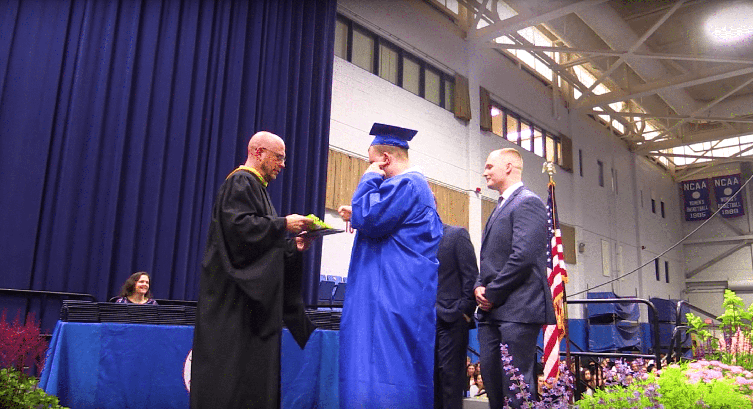 Jack Higgins receiving his certificate during the graduation ceremony. | Source: YouTube:  RaneyDayMedia
