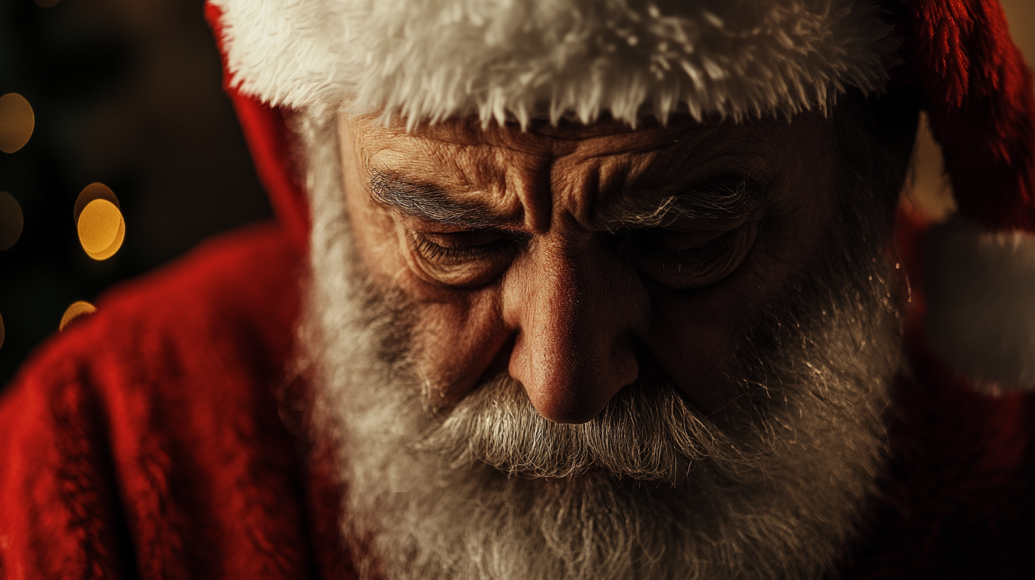 An old man in a Santa costume | Source: Midjourney