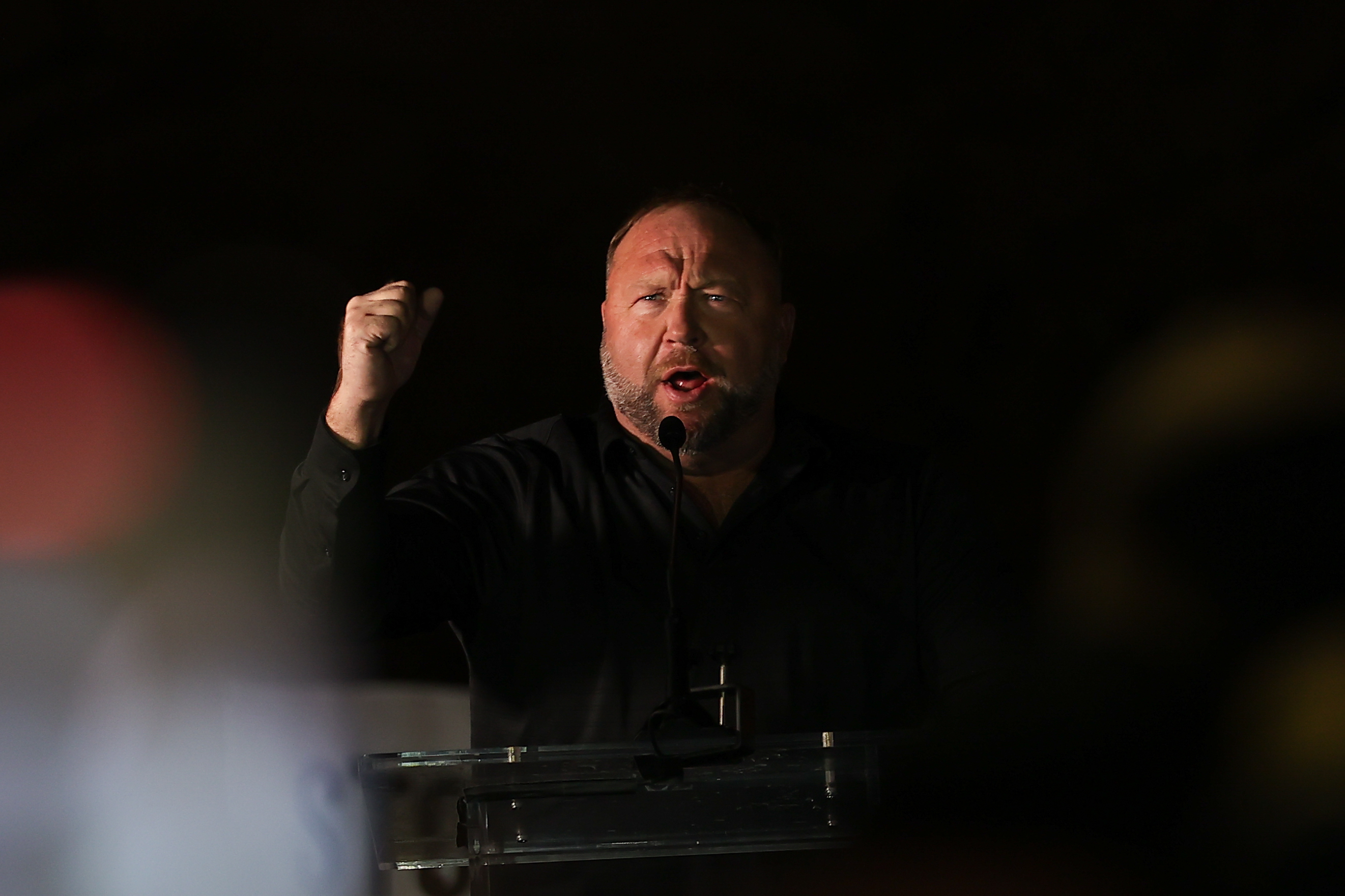 Alex Jones gives a speech to Trump supporters before the Congress count the Electoral College votes on January 5, 2021, in Washington D.C. | Source: Getty Images