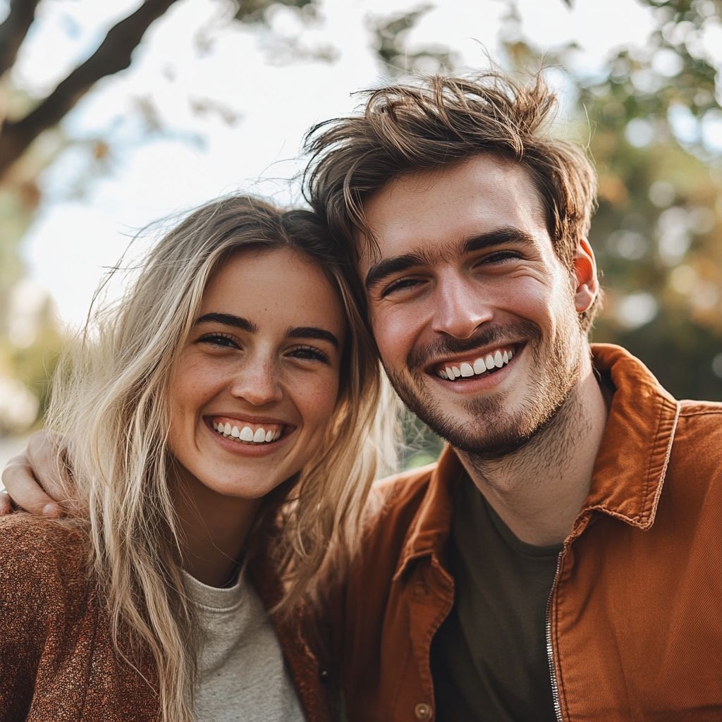 A close up of a smiling couple | Source: Midjourney