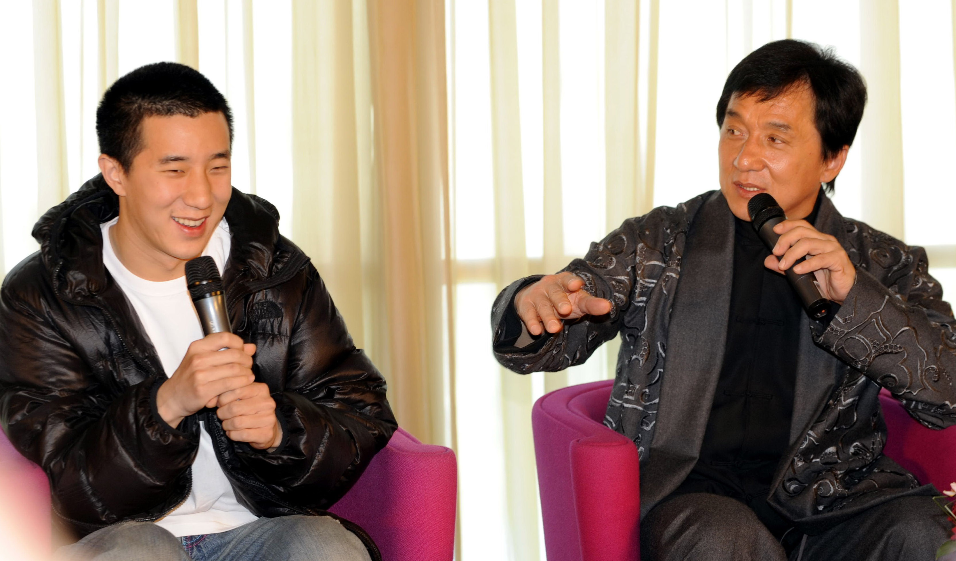 Jackie Chan and Jaycee Chan on April 1, 2009 in Beijing, China. | Source: Getty Images