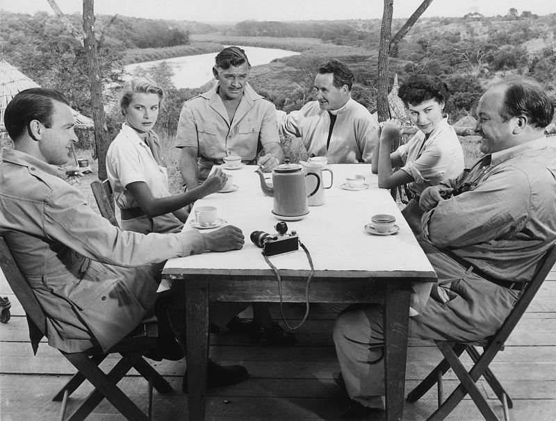 The cast of "Mogambo" including Grace Kelly, Clark Gable and Ava Gardner | Source: Wikimedia